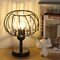 Black Metal & Crystal Table Lamp, Decorative Modern Desk Lamp for Home and Office